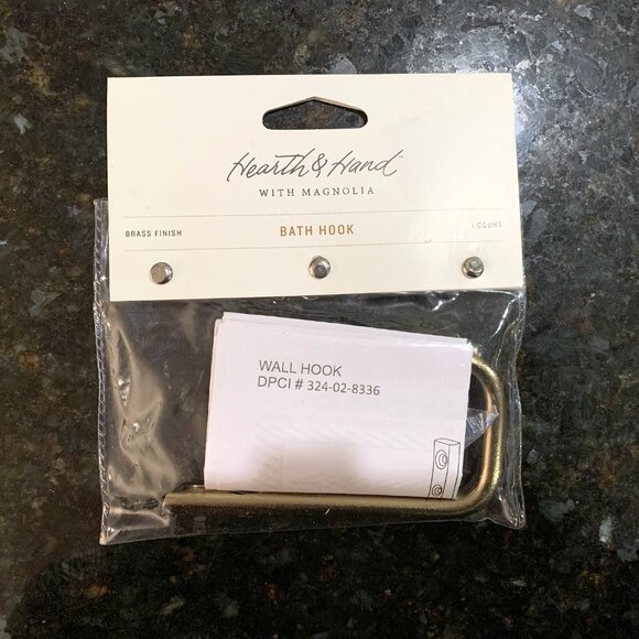 Set of TWO Hearth & and Hand With Magnolia Brass Plated Bath Hook New 2019 - Picture 5 of 6